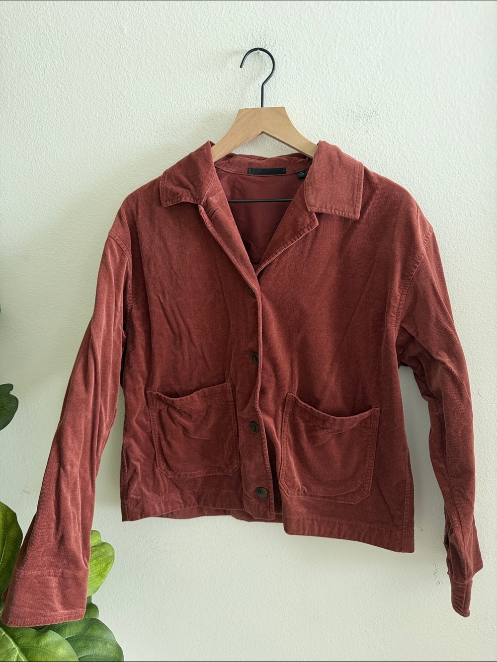 Rust Corduroy Button-Front Jacket - Women from Uniqlo